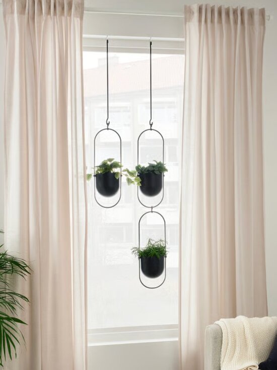 IKEA Other - Ikea Set of 3 CHILISTRÅN Hanging planter, indoor/outdoor black, 4 ¾ "